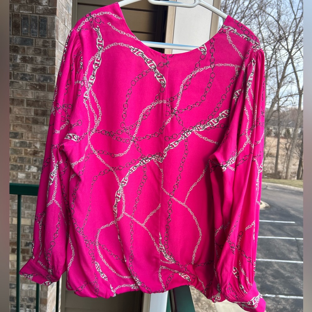 🆕 🇮🇹 Karen Kane "Haute Pink" Blouse in Size 2X (NWT) - Picture 9 of 11